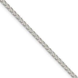 2.5mm Sterling Silver, Round Solid Spiga Chain Necklace, 24 Inch